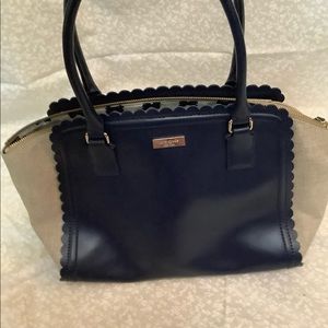 Kate Spade tan and navy blue